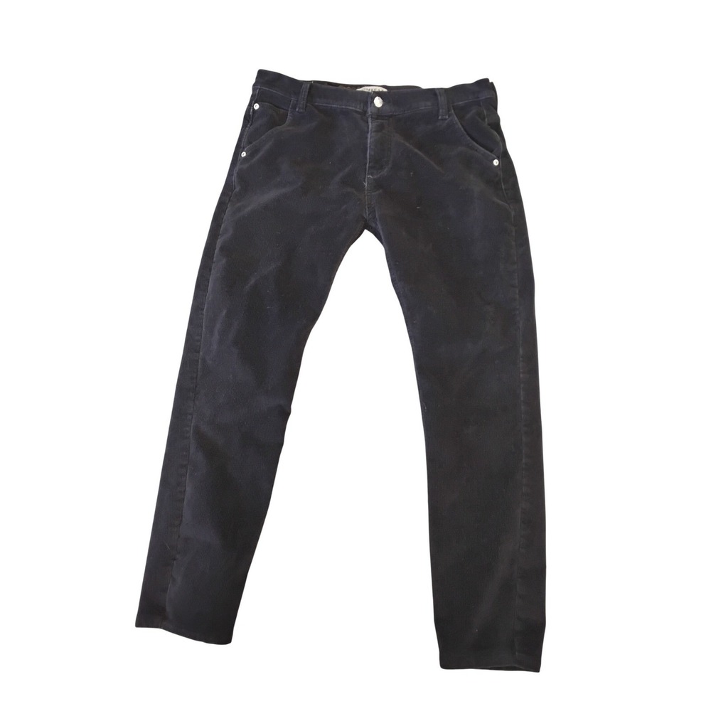 Tomfear Mens Black Corduroy Slim‎ Fit Five Pocket Pants Size 30